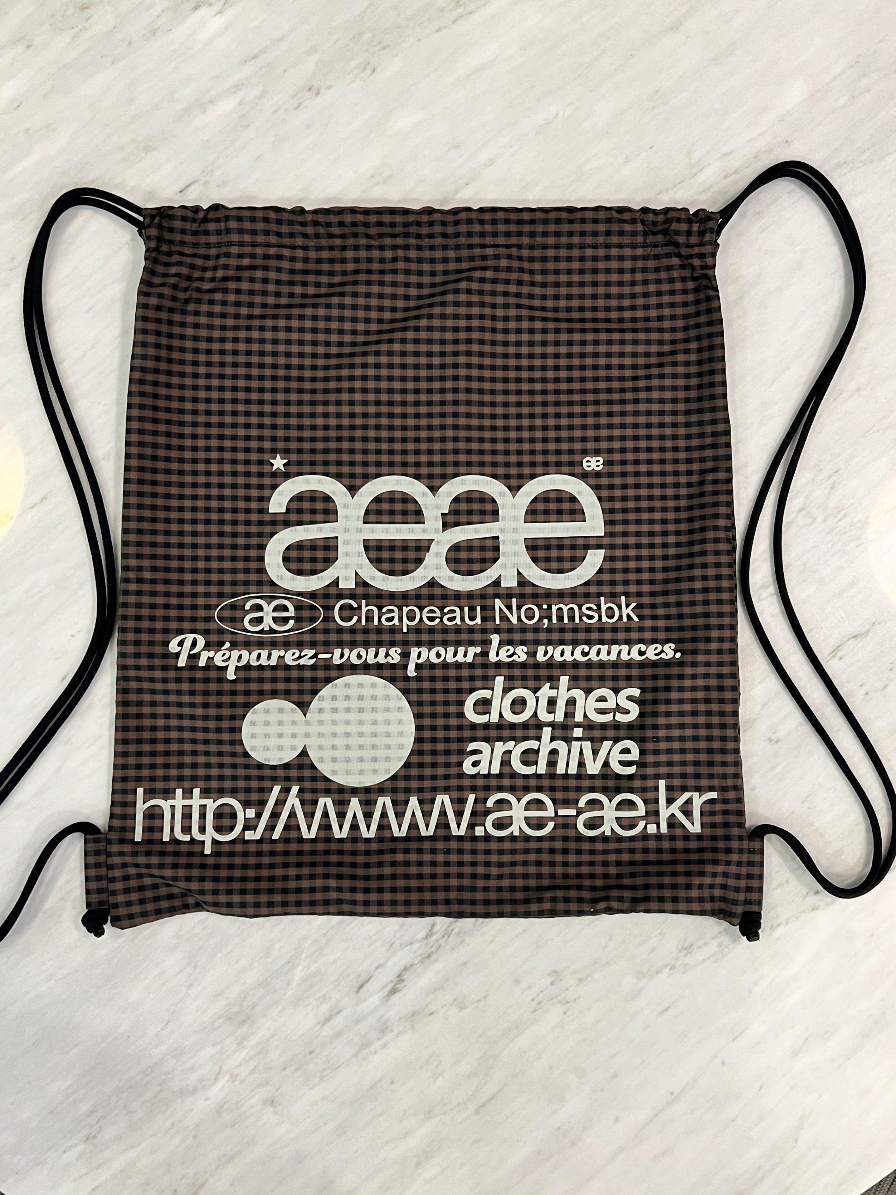 MUSINSA公式 | AEAE WEB LOGO DOT GYM SACK [BLACK]