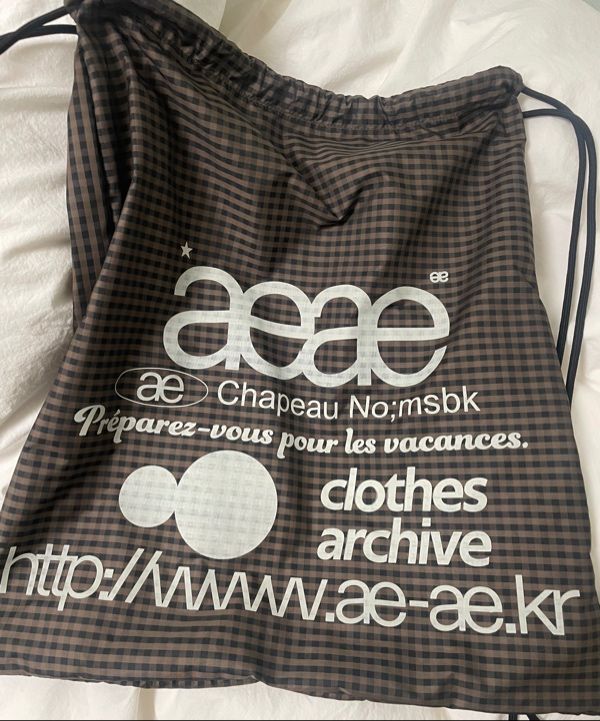 MUSINSA | AEAE WEB LOGO CHECK GYM SACK [BLUE]