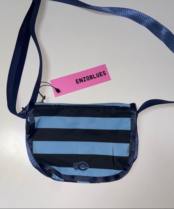 ENZO BLUES ♥ Striped Cross Bag/ 追跡付 MUSINSA | ENZO BLUES Striped Crossbody Bag (Blue)