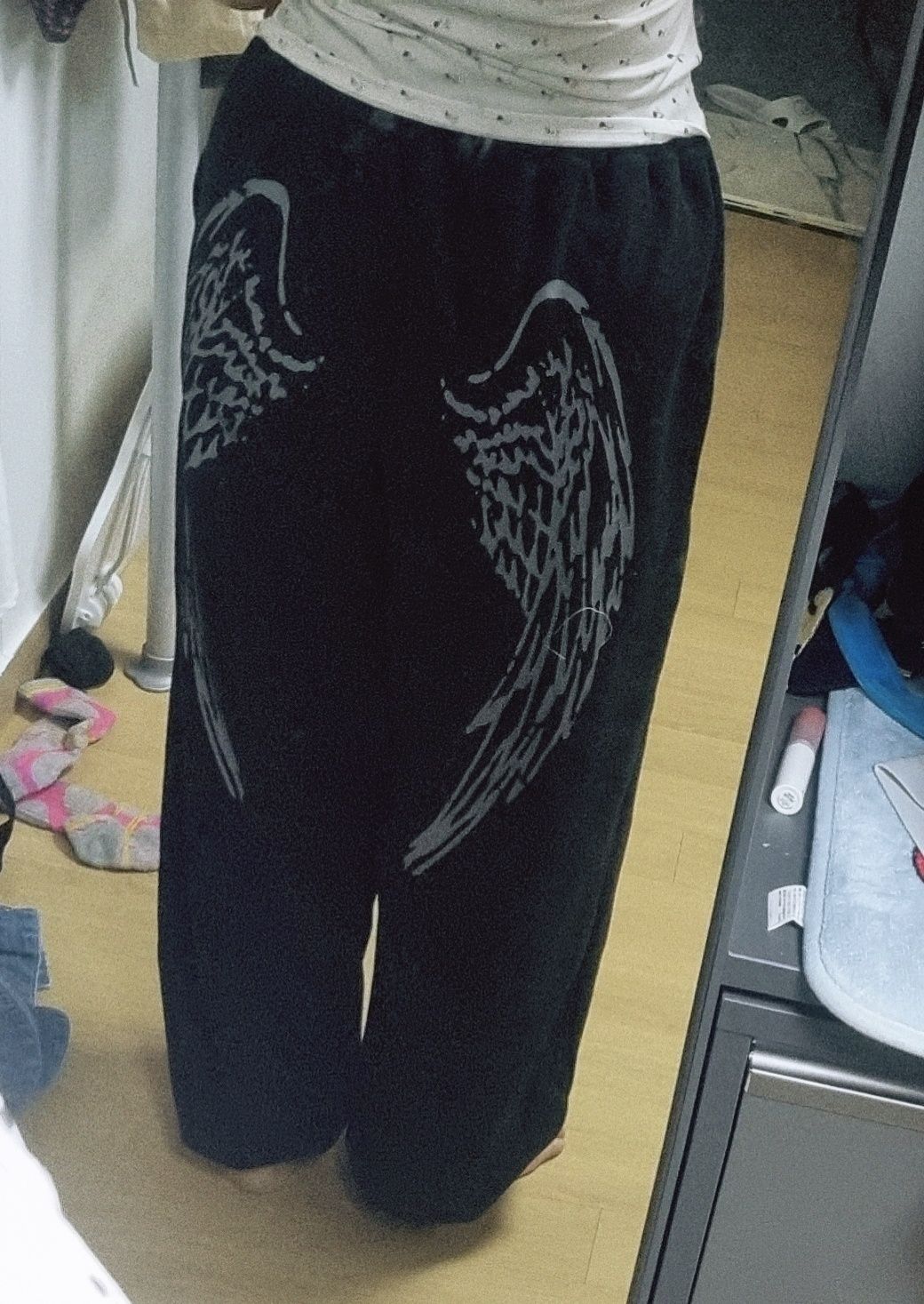 ★NASTY FANCY CLUB★ Angel Vintage Sweatpants BLACK F25QD819 ANGEL VINTAGE SWEATPANTS (BLACK) F25QD819 - FANCY CLUB | 60
