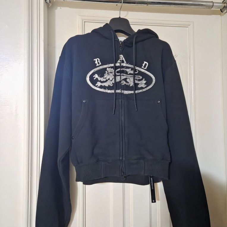 MUSINSA | BADBLOOD Lion Patch Hoodie - Washed Black