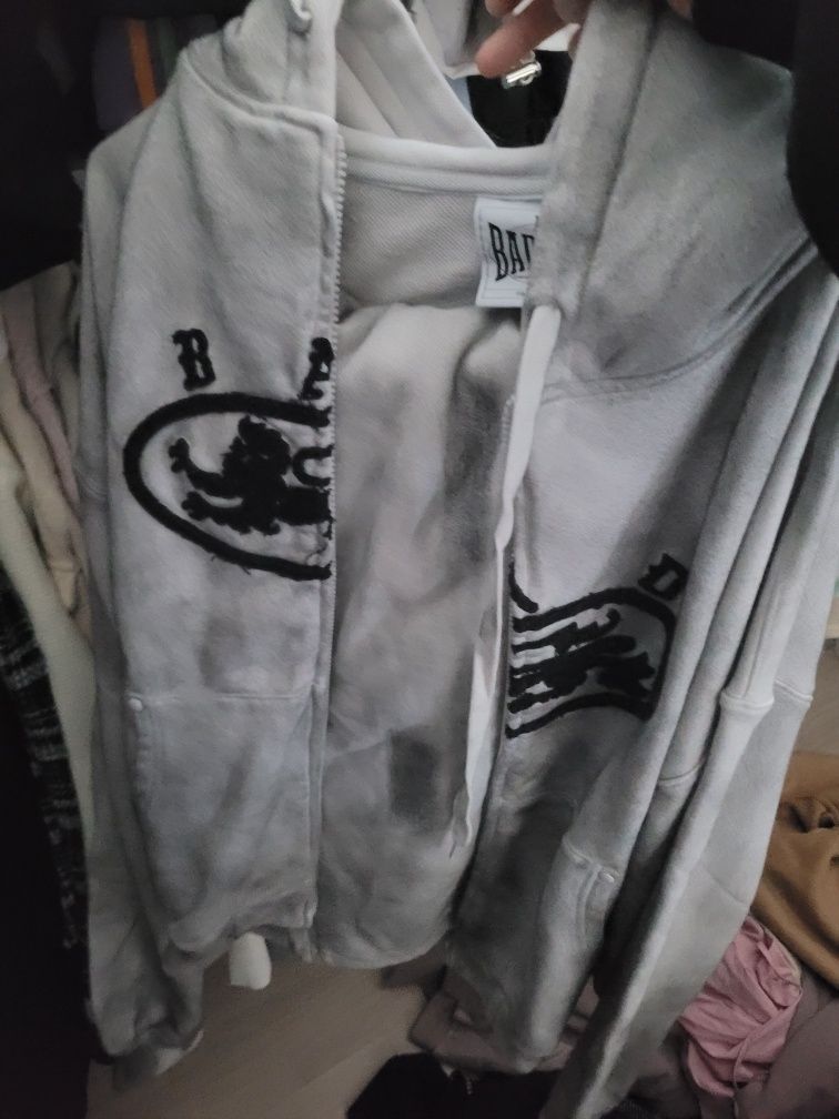 MUSINSA公式 | BADBLOOD Lion Patch Hoodie - Washed White