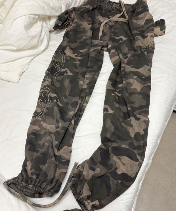 ★BADBLOOD★Camo 2 Way Curved Jogger Trauser Badblood Camo 2 Way Curved Jogger Trousers - Military