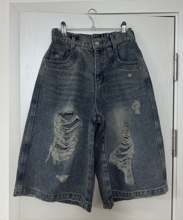 デニム・ジーパン ODD STUDIO SALT WASHED DAMAGE DENIM HALF PANTS MUSINSA | ODDSTUDIO SALT WASHING DAMAGED DENIM HALF PANTS