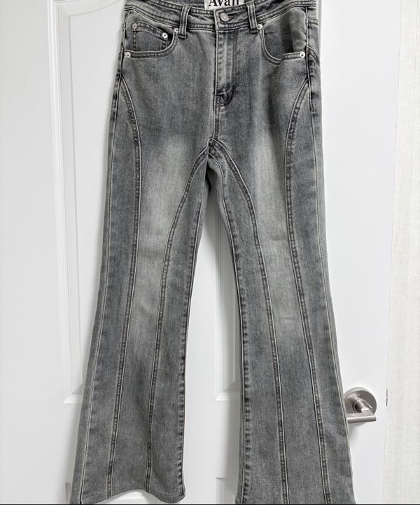 MUSINSA | AVANDRESS Thin Bootscut Pants WASHING BLACK