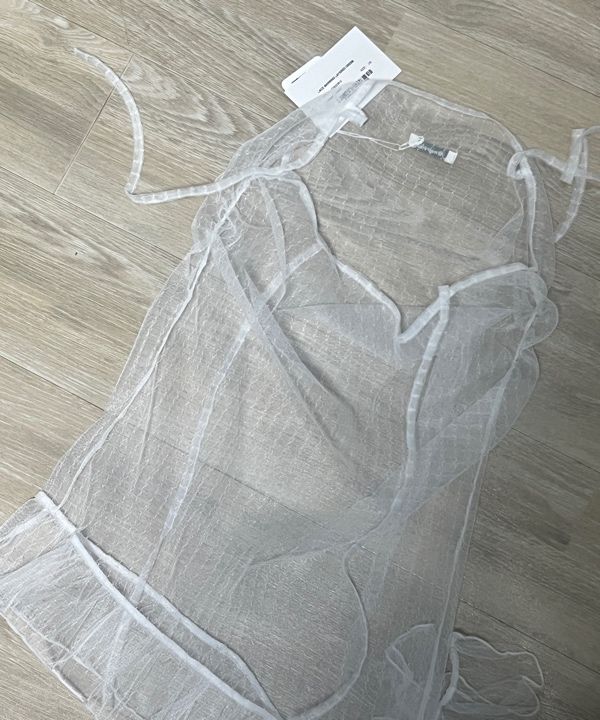 ワンピース Lace shirring layered one-piece WHITE F25QD815 MUSINSA | FANCY CLUB Lace shirring layered one-piece (WHITE