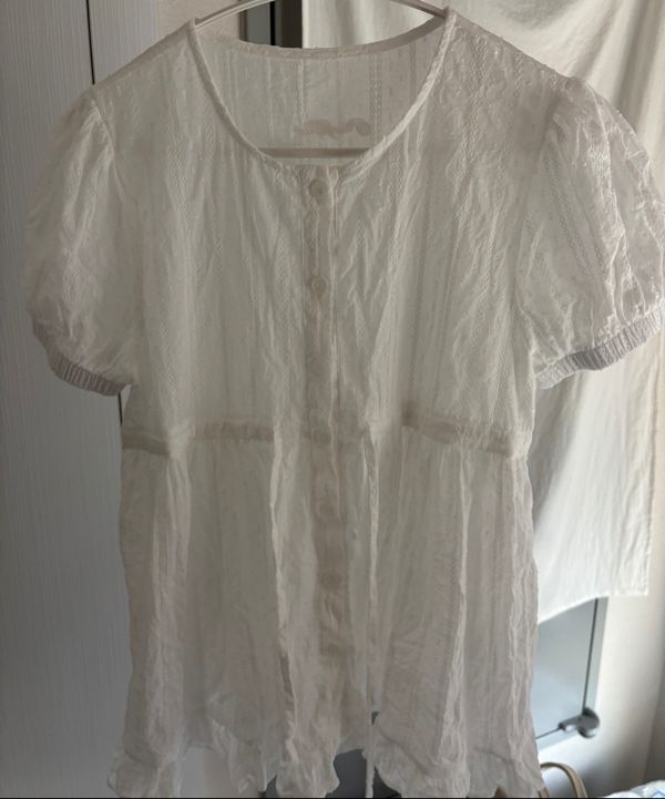 MUSINSA | FANCY CLUB Shirring Puff Blouse (WHITE) F25QB115