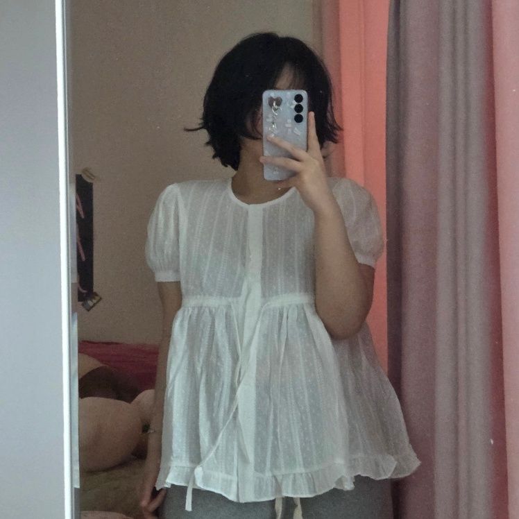 ★FANCY CLUB★ 25SS Shirring Puff Blouse (WHITE) F25QB115 FANCY CLUB] SHIRRING PUFF BLOUSE (WHITE) F25QB115 – SellerWork