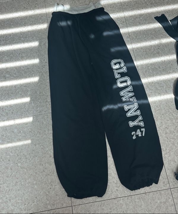 MUSINSA | GLOWNY 247 CONTRAST TRACKSUIT PANTS (BLACK)