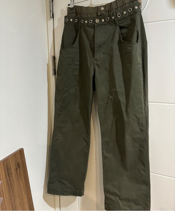 【PARTIMENTO】2WAY L POINTED DOUBLE WAIST PANTS パンツ MUSINSA | PARTIMENTO WOMEN Two-way metal pointed double