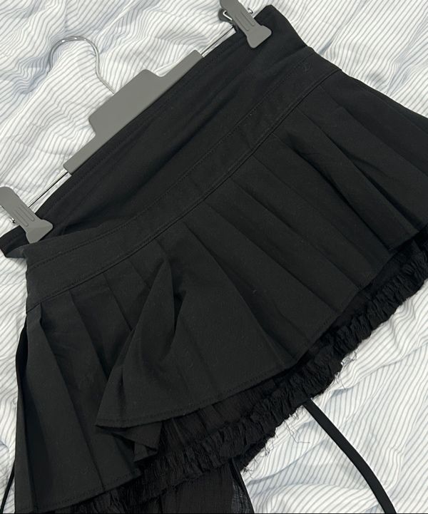 【PARTIMENTO】TURN OVER PLEATED WRAP SKIRTレイヤードスカート MUSINSA | PARTIMENTO WOMEN Turnover Pleated Wrap Skirt_Black