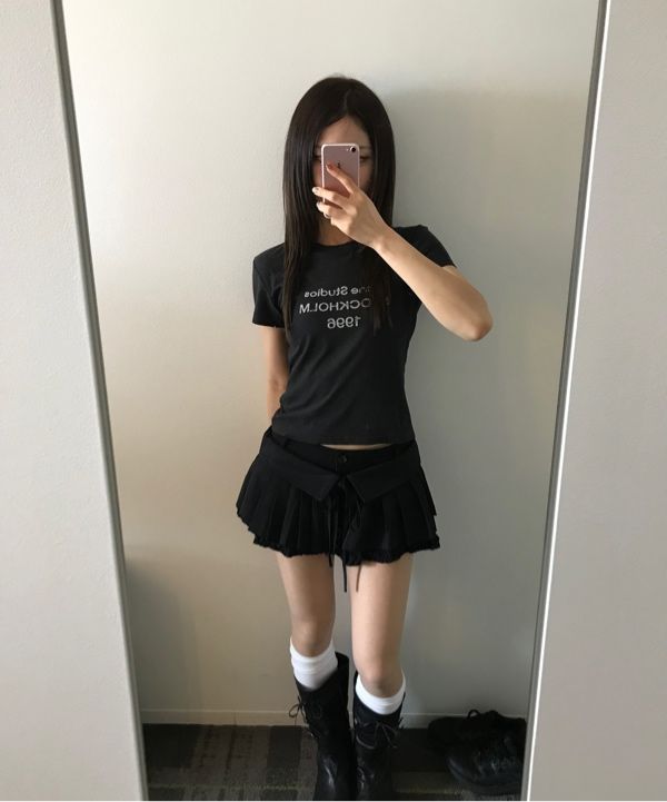 【PARTIMENTO】TURN OVER PLEATED WRAP SKIRTレイヤードスカート MUSINSA | PARTIMENTO WOMEN Turnover Pleated Wrap Skirt_Black