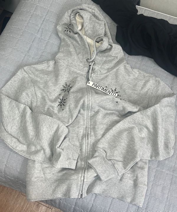 【PARTIMENTO】 WESTERN GEMSTONE HOODIE ZIP-UP /追跡付 MUSINSA公式 | PARTIMENTO WOMEN Western Gemstone Hoodie Zip