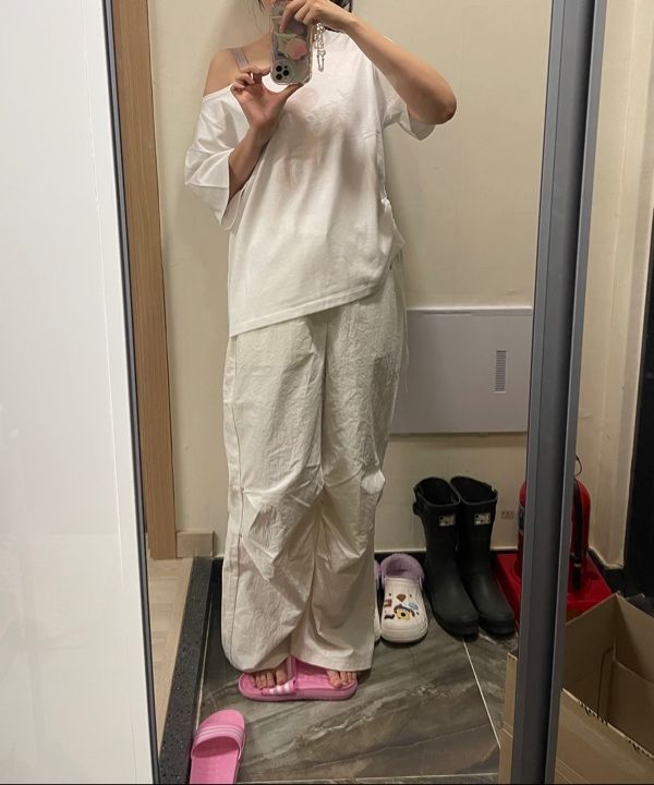 MUSINSA | ILLIGO IG pin tuck wide pants white