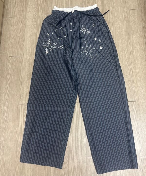 MUSINSA公式 | ILLIGO Stitch Stripe Pants Navy