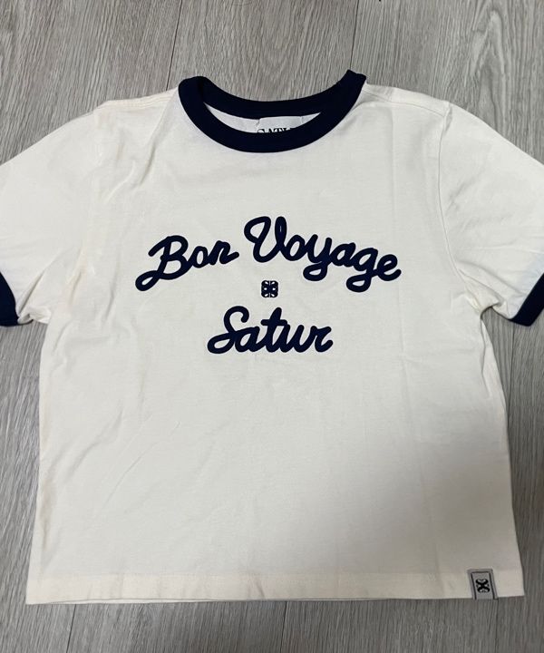 MUSINSA公式 | SATUR (W) Bon Voyage Ringer Short Sleeve T-Shirt