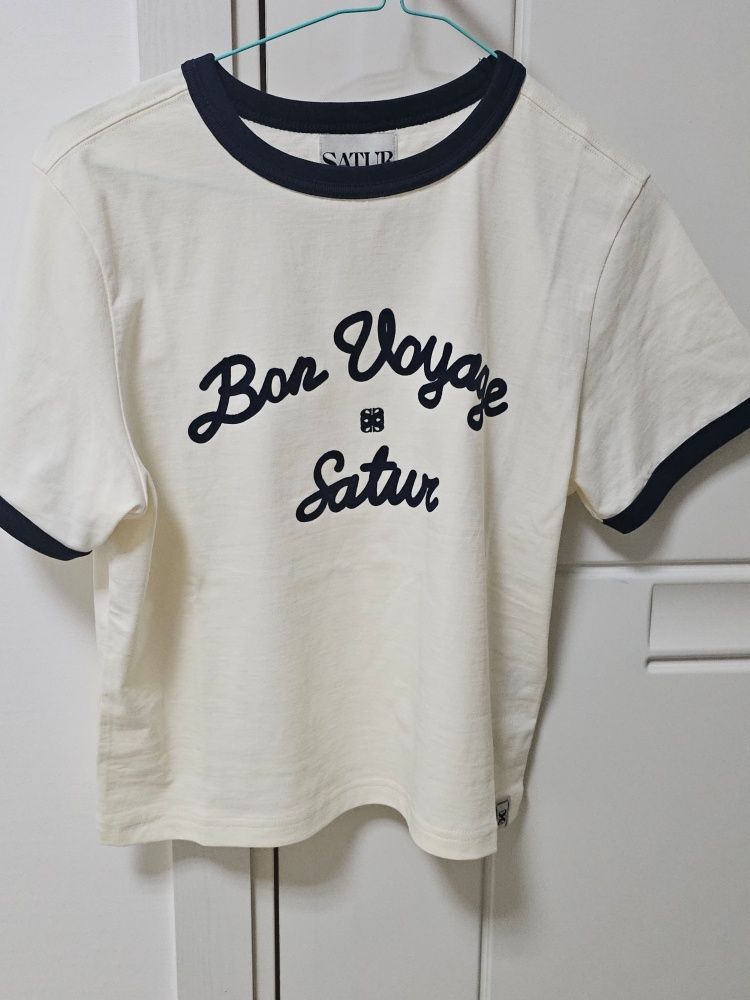 MUSINSA | SATUR (W) Bon Voyage Ringer Short Sleeve T-Shirt