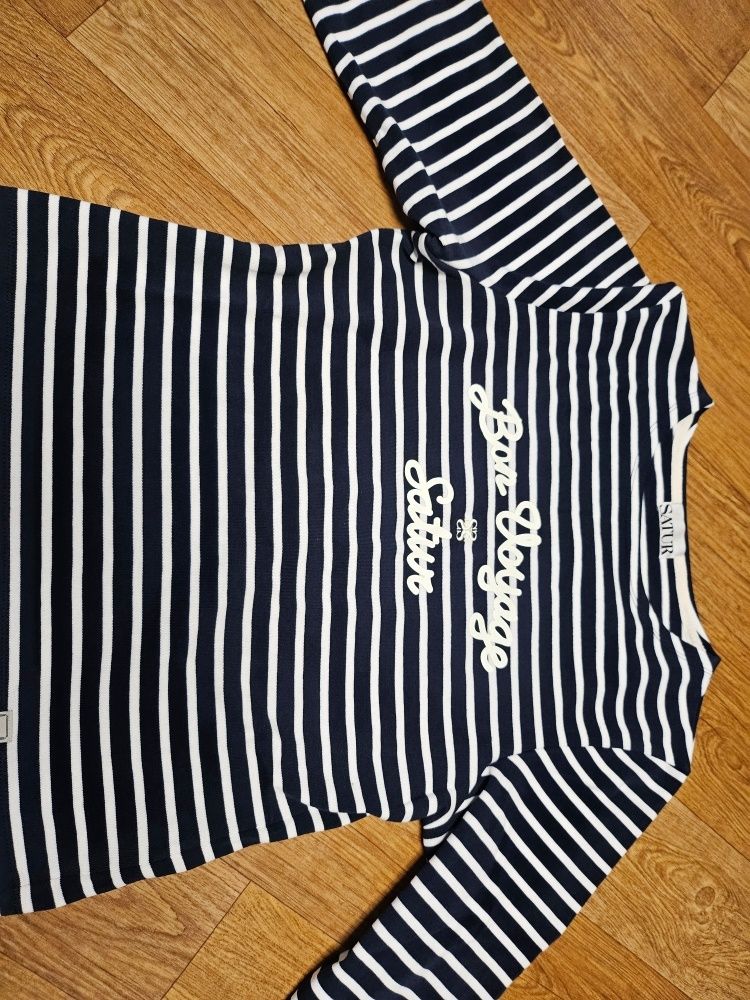 MUSINSA | SATUR (W) Bon Voyage Border Long Sleeve Black