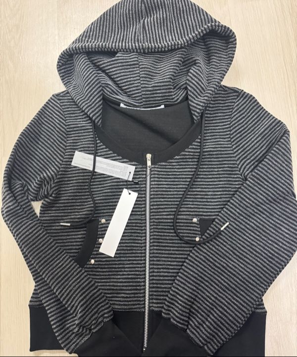 【NOT KNOWING】 U Neck Stripe Hood Zip Up /追跡付 NOT KNOWING】U Neck Stripe Hood Zip Up | OUR BRAND,NOT