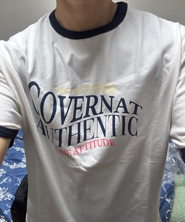 MUSINSA | COVERNAT Typographic Ringer T-Shirt White