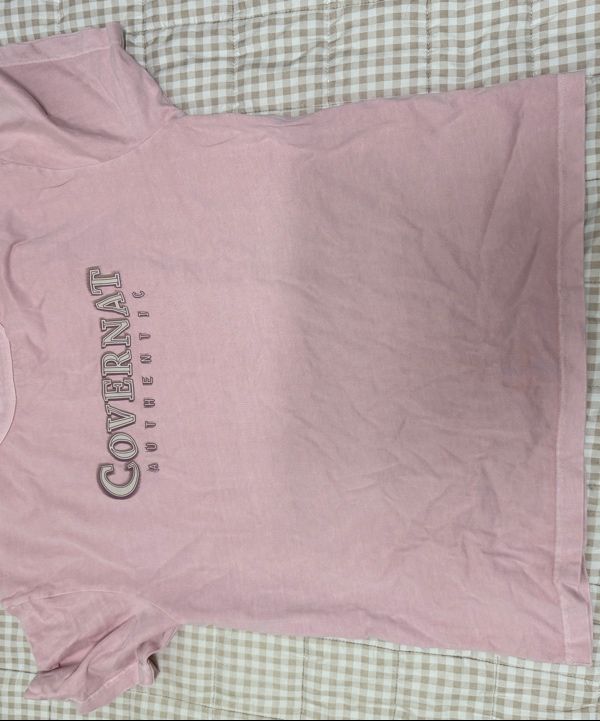 MUSINSA | COVERNAT Neon Logo Dying T-Shirt Pink