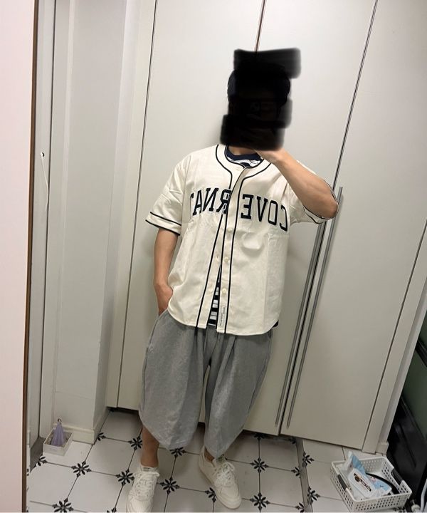 MUSINSA公式 | COVERNAT Arch Logo Baseball Half Shirt Dark Navy