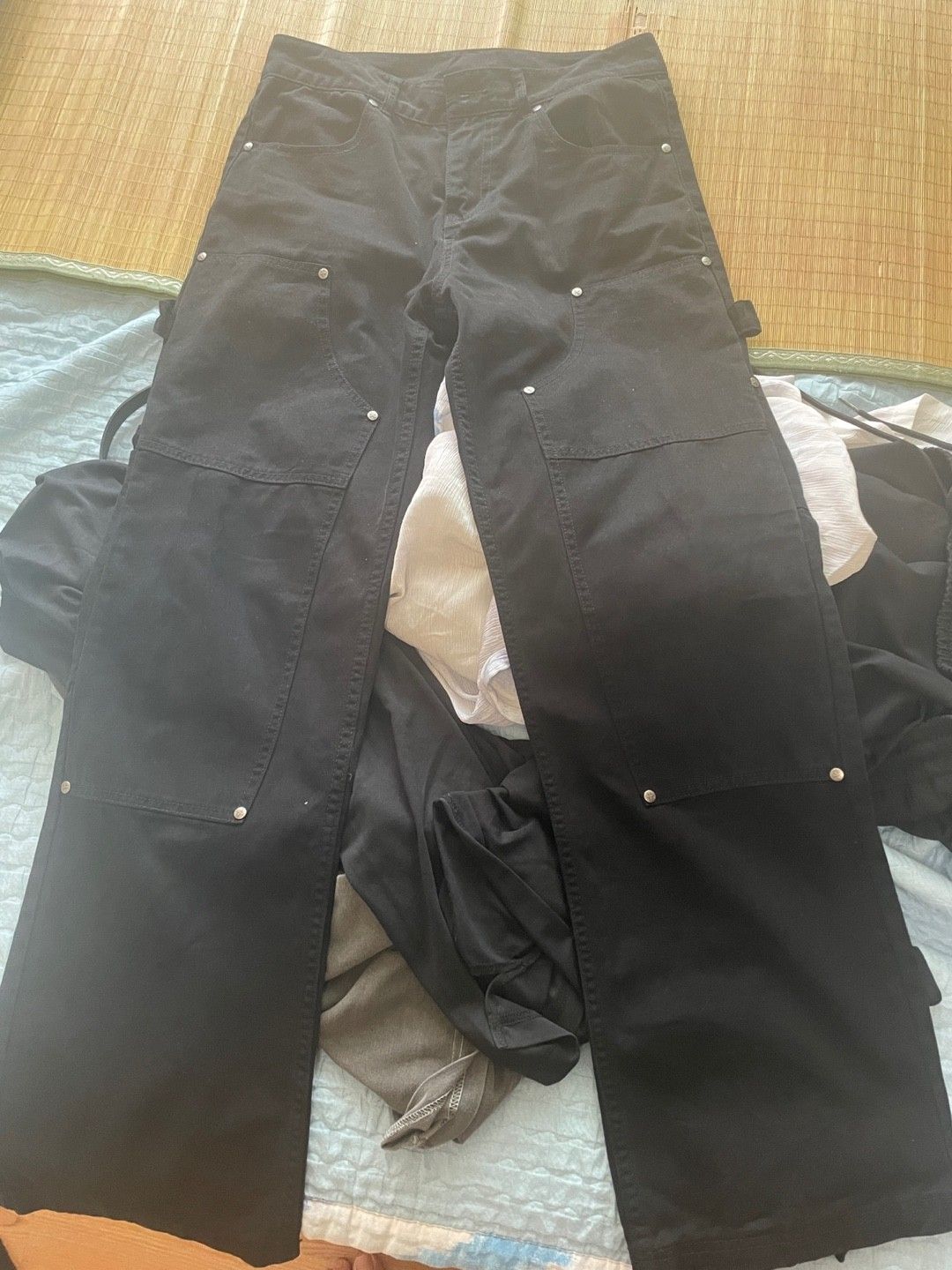 パンツ FI - Distressed Double Knee Pants BLK M DOUBLE KNEE PANT BLACK AGED CANVAS | Bodega