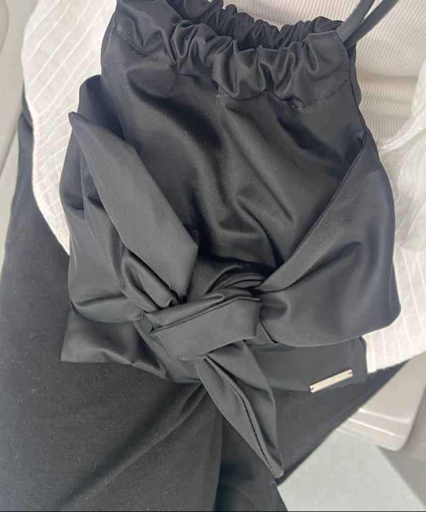 MUSINSA | MISEKI SEOUL Tie-up mini drawstring bag BLACK