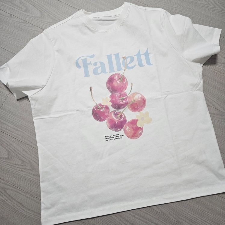 Tシャツ・カットソー FALLETT Cherry Print Overfit Short Sleeve T-shirt 5SH098 MUSINSA | FALLETT Cherry Print Overfit Short Sleeve T-shirt