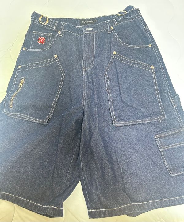 MUSINSA | FLAVORISM Carpenter Bermuda Denim Pants [Washed Black]