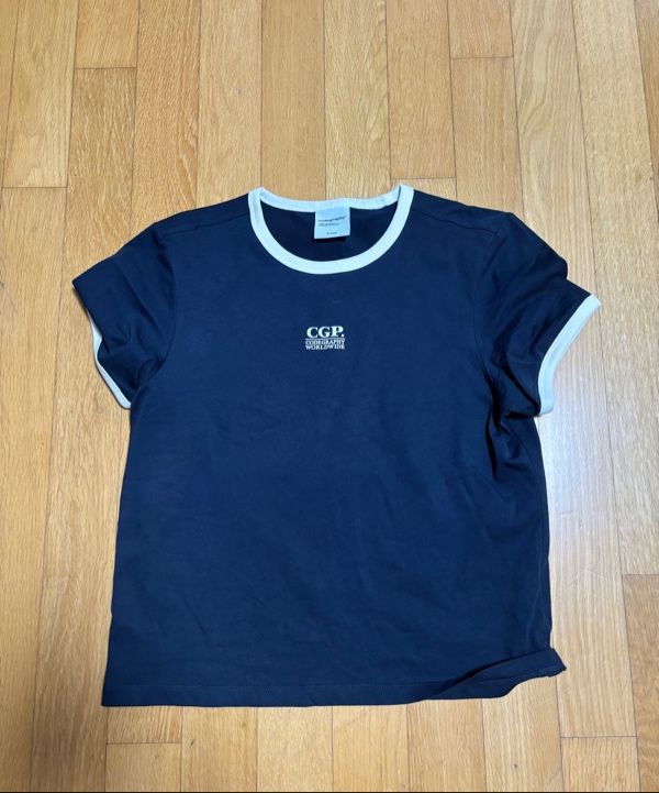 Tシャツ・カットソー codegraphy Women's Square Logo Ringer Short Sleeve T-Shirt W MUSINSA | Codegraphy (Women) Small Square Logo Ringer Short