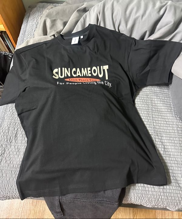 ★Urbandtype.★ Sun Out Lettering T-Shirt Cream UBEUTS007CR MUSINSA | URBANDTYPE Sun Out Lettering T-Shirt_Black