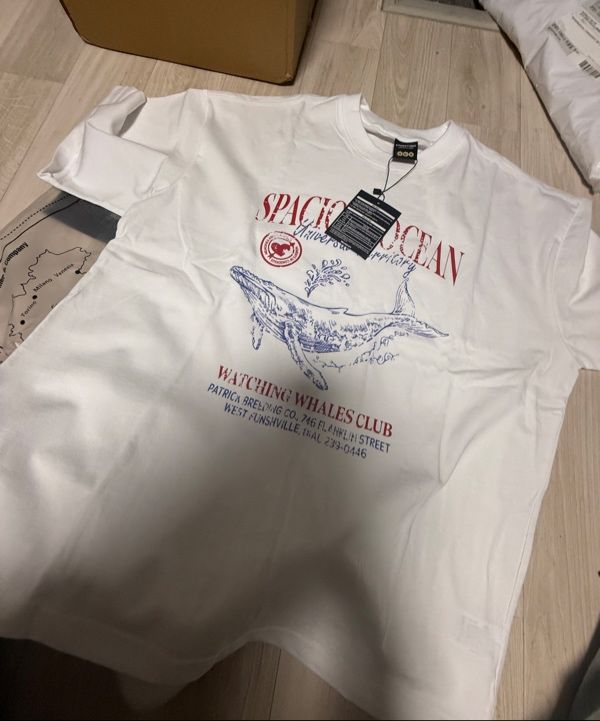 MUSINSA | CPGN STUDIO Ocean Whale Short Sleeve Tee White