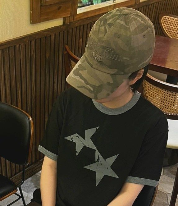 MUSINSA | MATIN KIM CAMOUFLAGE LOGO BALL CAP IN KHAKI