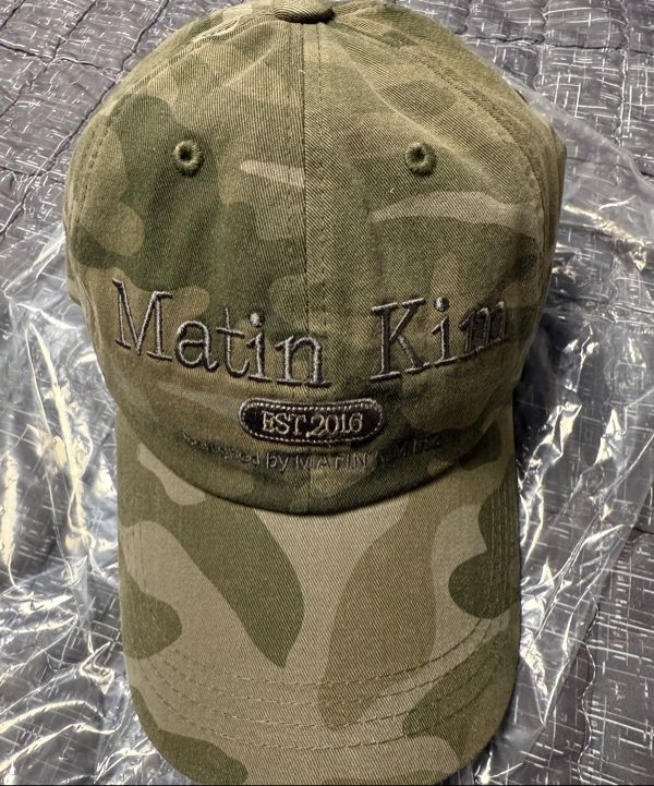 MUSINSA | MATIN KIM CAMOUFLAGE LOGO BALL CAP IN KHAKI