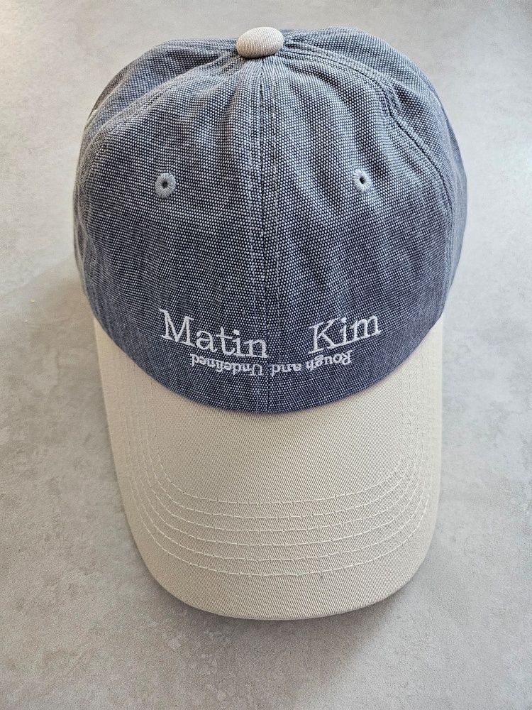 キャップ Matin Kim WASHED OXFORD TWO TONE BALL CAP 5BJH1227 WASHED OXFORD TWO TONE BALL CAP IN BEIGE – Matin Kim