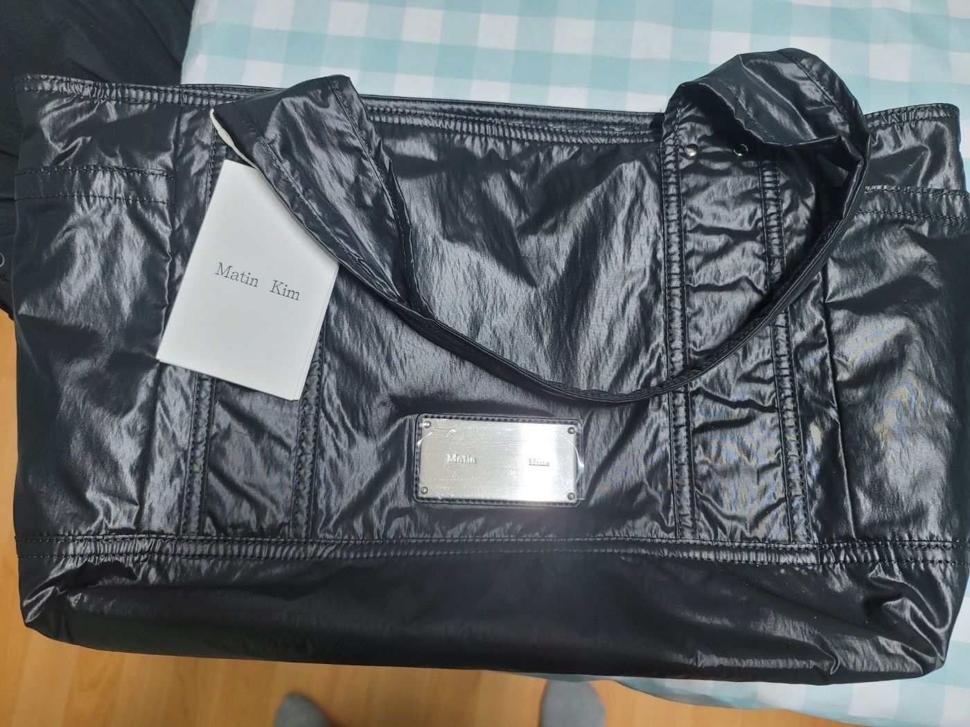 MUSINSA | MATIN KIM NYLON TWO WAY BIG BAG IN BLACK