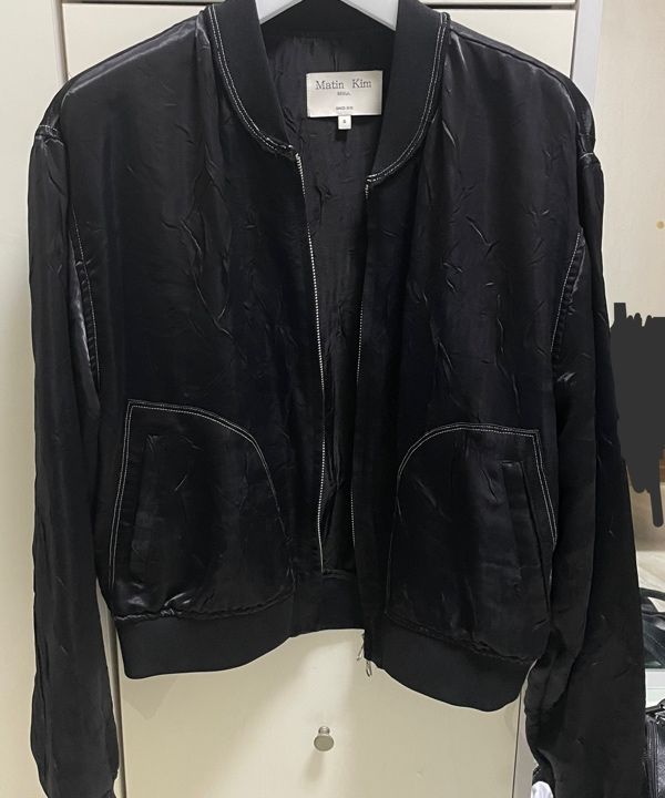 MUSINSA公式 | MATIN KIM レディース用バックロゴ クリンクル ブルゾン