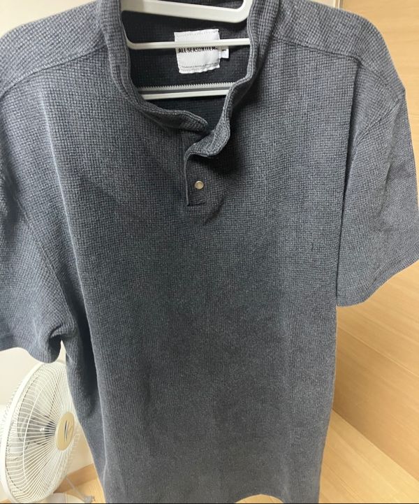 MUSINSA | DIMITRI BLACK ASI Essential Waffle Henley Neck