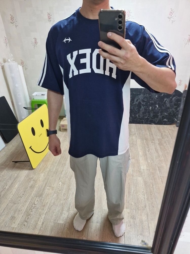 MUSINSA | HDEX Side Color Block Short Sleeve (Navy)