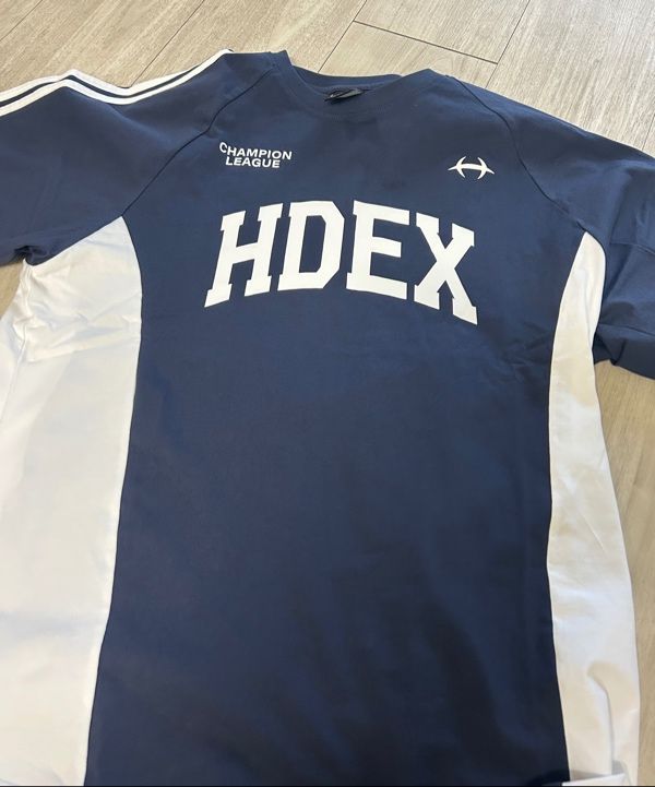 MUSINSA | HDEX Side Color Block Short Sleeve (Navy)