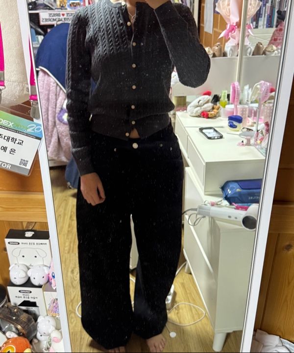 MUSINSA | ERA WOMEN ERA WIDE FIT DENIM PANTS - BLACK