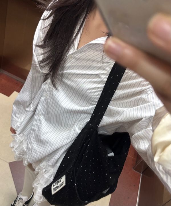 エコバッグ masmarulez Rabbit eco bagblack flower 5011165830 MUSINSA | MASMARULEZ Rabbit eco bag_Twilight Black