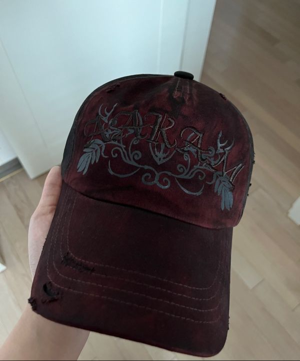 ビンテージ キャップ 韓国 [AAKAM] VTG WASHED DAMAGE BALL CAP MUSINSA | AAKAM VTG Washed Damage Ball Cap (Black)
