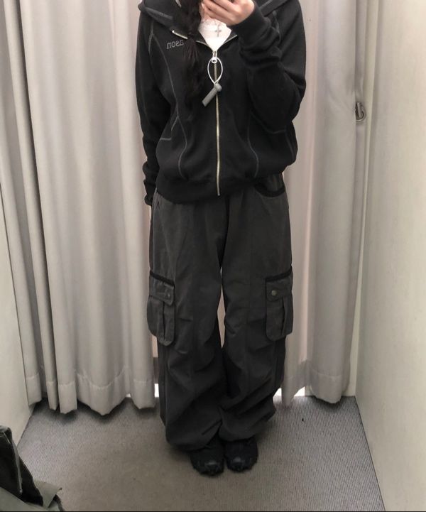 MUSINSA公式 | AAKAM ニーピンタックコントラストカーゴパンツ