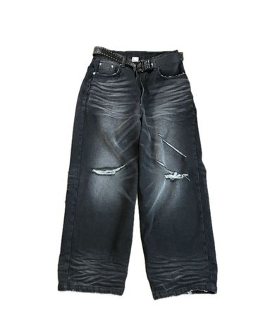 MUSINSA | AAKAM VTG Embo Washed Denim Pants (Black)