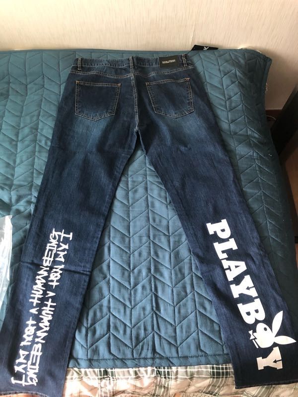 MUSINSA | I AM NOT A HUMAN BEING HBXPB Basic Logo Denim Jean