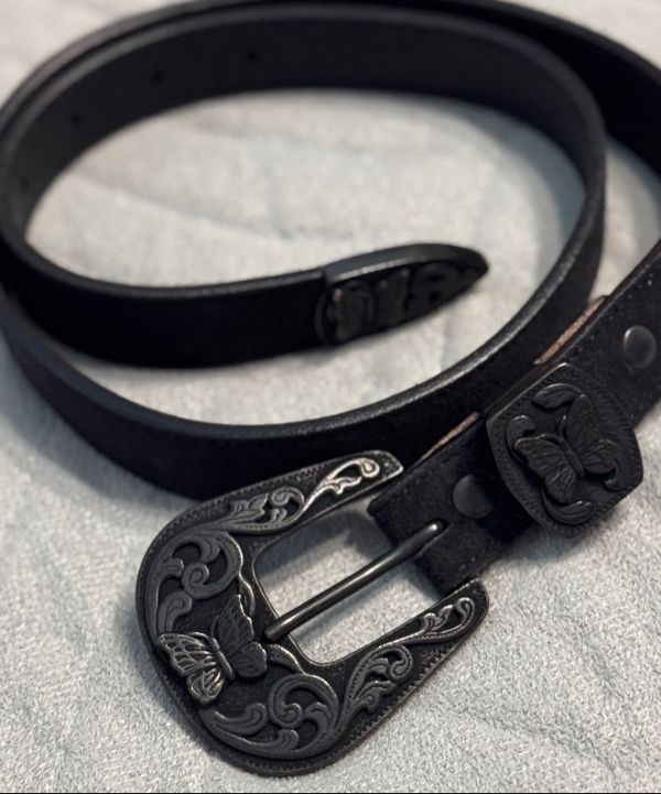 MUSINSA | NEEDLES Papillon Western Tip Belt - Black / QV028BLACK