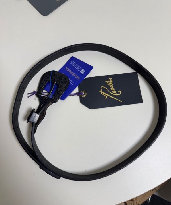 MUSINSA | NEEDLES Papillon Western Tip Belt - Black / QV028BLACK