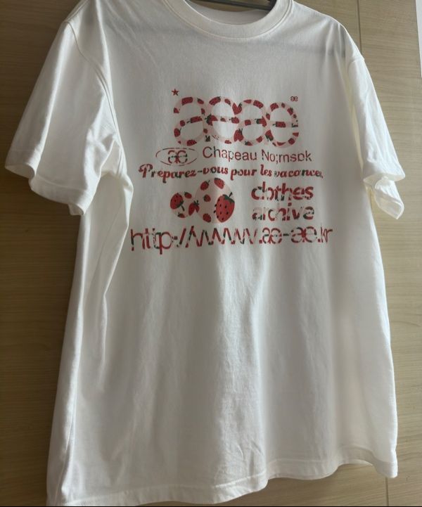 [AEAE]WEB LOGO T-SHIRTS [ストロベリー] [STRAWBERRY WEB LOGO CROP T-SHIRTS [STRAWBERRY] – aeae JAPAN